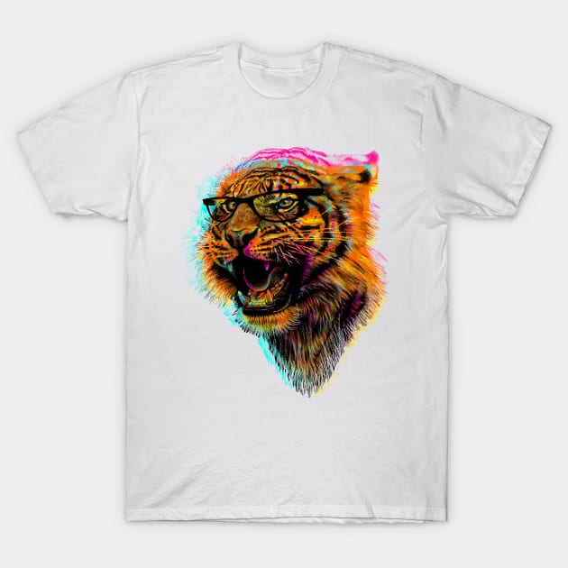 Genius Tiger T-Shirt by clingcling